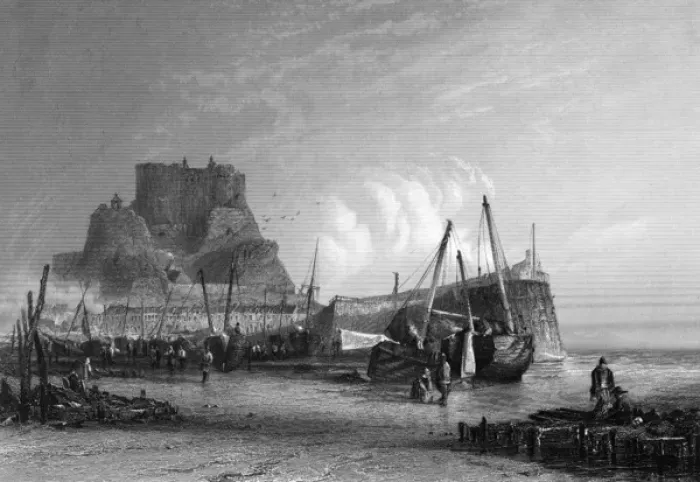 Framed Print : Jersey / Mont Orgueil 1835 Framed Print : Jersey / Mont Orgueil 1835