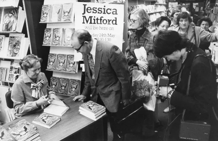 Framed Print : Jessica Mitford at a book signing event Framed Print : Jessica Mitford at a book signing event