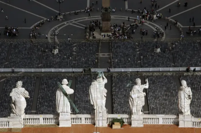 Framed Print : Jesus and the Apostles on the roof of St. Peters Basilica Framed Print : Jesus and the Apostles on the roof of St. Peters Basilica