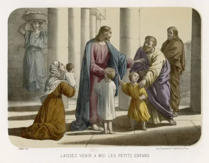 Framed Print : Jesus Blesses Children Framed Print : Jesus Blesses Children
