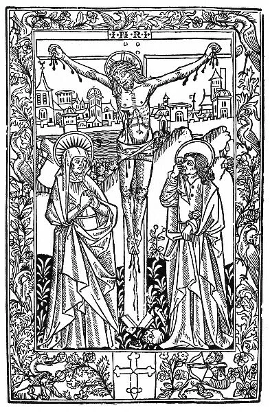 Jesus Crucified Woodcut