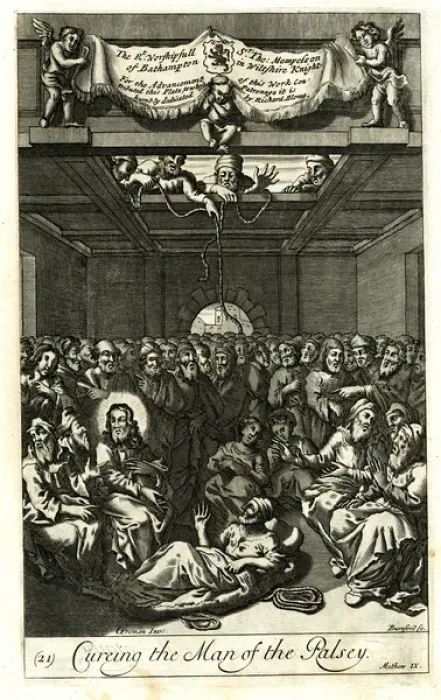 Framed Print : Jesus curing the man of the palsy Framed Print : Jesus curing the man of the palsy