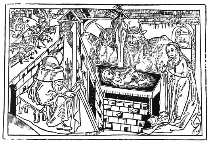 Framed Print : Jesus Nativity (Caxton) Framed Print : Jesus Nativity (Caxton)