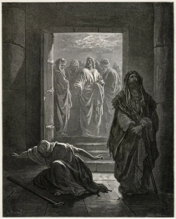 Framed Print : Jesus with the Publican and Pharisee Framed Print : Jesus with the Publican and Pharisee