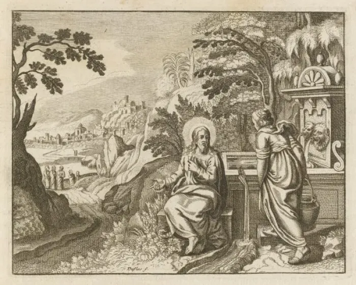 Framed Print : Jesus & Woman of Samaria Framed Print : Jesus & Woman of Samaria