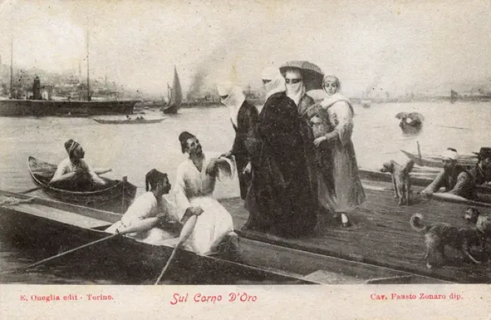 Framed Print : Jetty scene on the Golden Horn Framed Print : Jetty scene on the Golden Horn