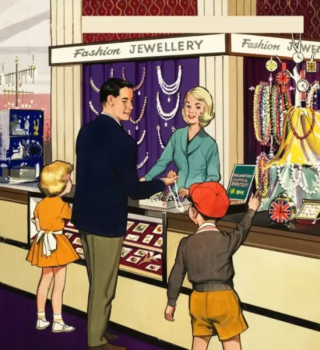 Framed Print : Jewellery Shop assistant Framed Print : Jewellery Shop assistant