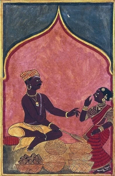 Jewish merchant, 18th c. Hindu art. Miniature Painting