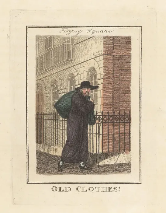 Framed Print : Jewish old-clothes trader in Fitzroy Square, London, 1805 Framed Print : Jewish old-clothes trader in Fitzroy Square, London, 1805