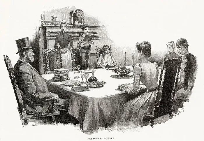 Framed Print : The Jews in New York PASSOVER SUPPER Date: 1892 Framed Print : The Jews in New York PASSOVER SUPPER Date: 1892
