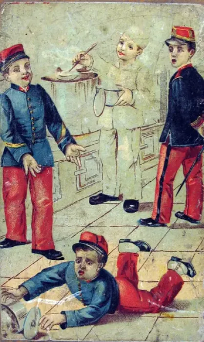 Framed Print : Jigsaw puzzles of six scenes of French children (late 19th C Framed Print : Jigsaw puzzles of six scenes of French children (late 19th C