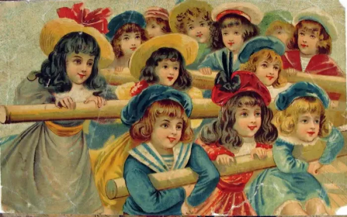 Framed Print : Jigsaw puzzles of six scenes of French children (late 19th C Framed Print : Jigsaw puzzles of six scenes of French children (late 19th C