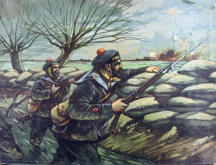 Framed Print : Jigsaw puzzles of six WWI French battle scenes Framed Print : Jigsaw puzzles of six WWI French battle scenes