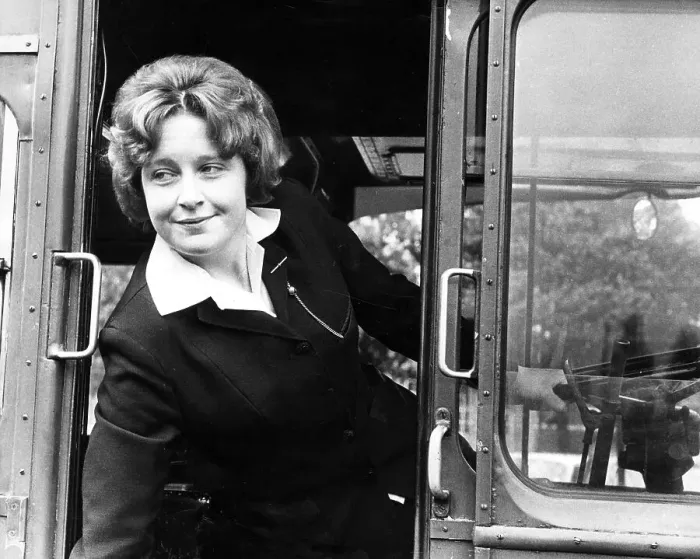 Framed Print : Jill Viner, First female London Bus driver Framed Print : Jill Viner, First female London Bus driver
