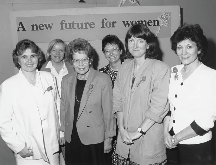 Framed Print : Jo Richardson, Labour politician, in a group photograph Framed Print : Jo Richardson, Labour politician, in a group photograph