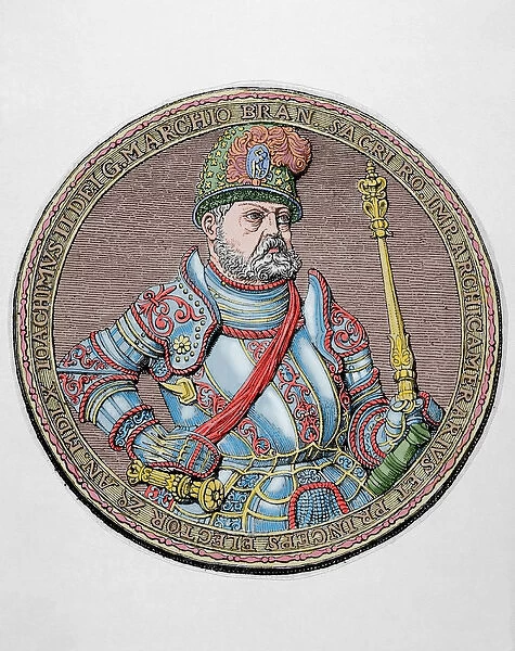 Joachim II Hector (1505-1571). Elector of Brandenburg. Color