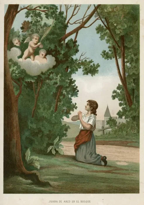 Framed Print : Joan of Arc & Angels Framed Print : Joan of Arc & Angels