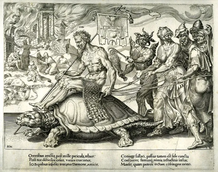Framed Print : Job Riding On A Turtle Framed Print : Job Riding On A Turtle