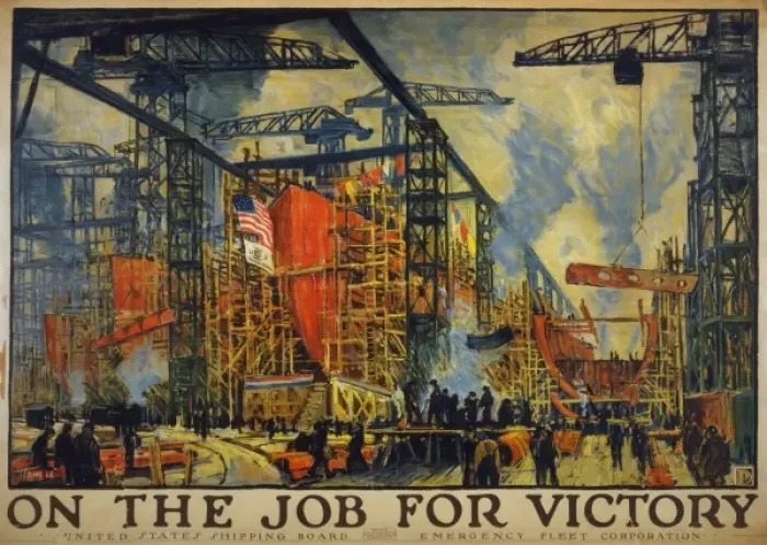Framed Print : On the job for victory United States Shipping Board, Emergen Framed Print : On the job for victory United States Shipping Board, Emergen