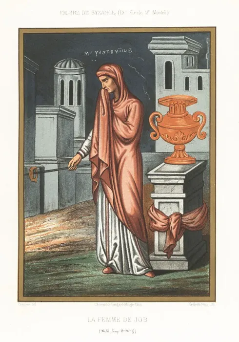 Framed Print : Job's wife offering Job bread on a stick Framed Print : Job's wife offering Job bread on a stick