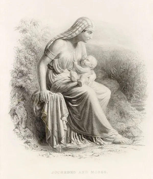 Framed Print : Jochebed, Moses mother, sits by the Nile wondering what to do with her son : eventually she decides to set him adrift in a boat made of reeds, hoping someone will find him Framed Print : Jochebed, Moses mother, sits by the Nile wondering what to do with her son : eventually she decides to set him adrift in a boat made of reeds, hoping someone will find him