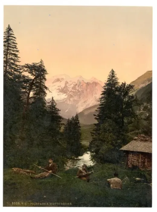 Framed Print : Jochpass and Wetterhorn, Unterwald, Switzerland Framed Print : Jochpass and Wetterhorn, Unterwald, Switzerland