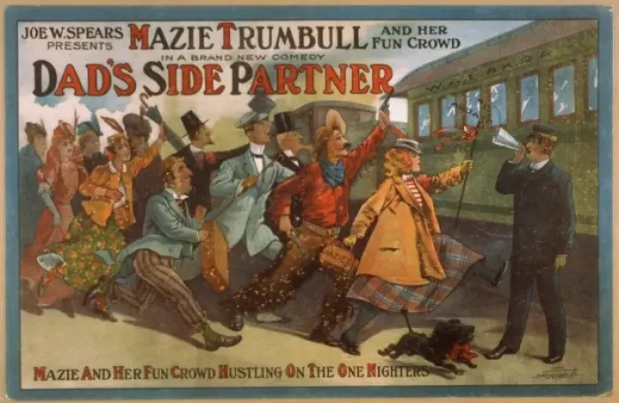 Framed Print : Joe W. Spears presents Mazie Trumbull and her fun crowd in a Framed Print : Joe W. Spears presents Mazie Trumbull and her fun crowd in a