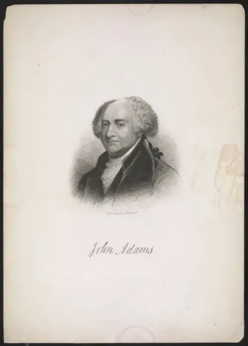Framed Print : John Adams, bust portrait, facing left Framed Print : John Adams, bust portrait, facing left