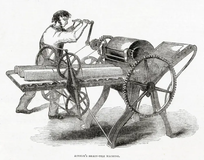 Framed Print : John Ainslies tile machine 1846 Framed Print : John Ainslies tile machine 1846