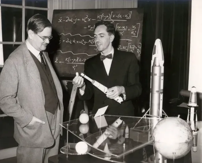 Framed Print : John Allen, right, of the Avro Weapons Research Division?