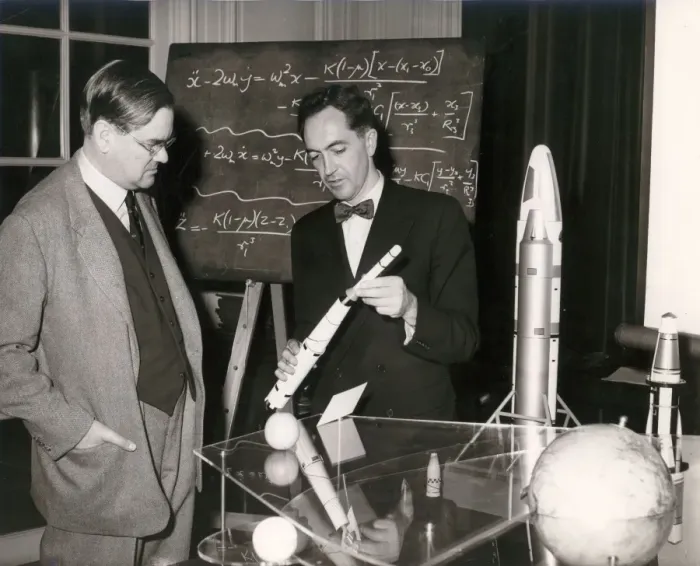 Framed Print : John Allen, right, of the Avro Weapons Research Division? Framed Print : John Allen, right, of the Avro Weapons Research Division?