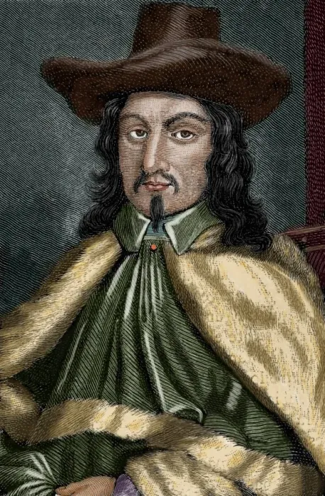Framed Print : John Bradshaw (1602-1659). Colord engraving Framed Print : John Bradshaw (1602-1659). Colord engraving