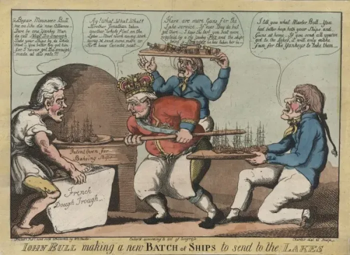 Framed Print : John Bull making a new batch of ships to send to the lakes Framed Print : John Bull making a new batch of ships to send to the lakes