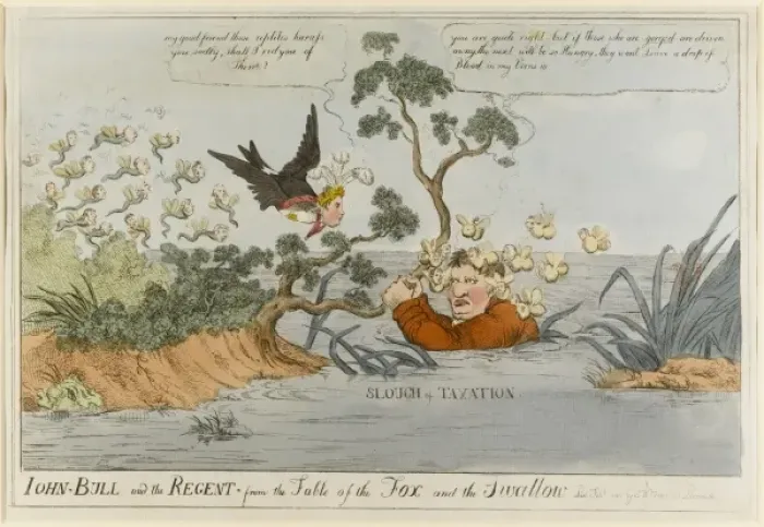 Framed Print : John-Bull and the Regent from the Fable of the Fox and the S