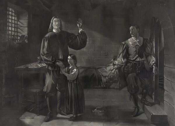 John Bunyan in Bedford Jail, 1667, his blind child leaving h