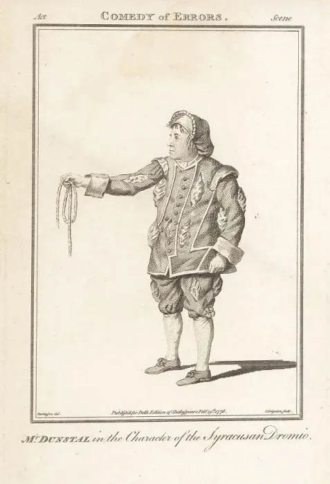 Framed Print : John Dunstall as the Syracusan Dromio in The Comedy of Errors, 1 Framed Print : John Dunstall as the Syracusan Dromio in The Comedy of Errors, 1