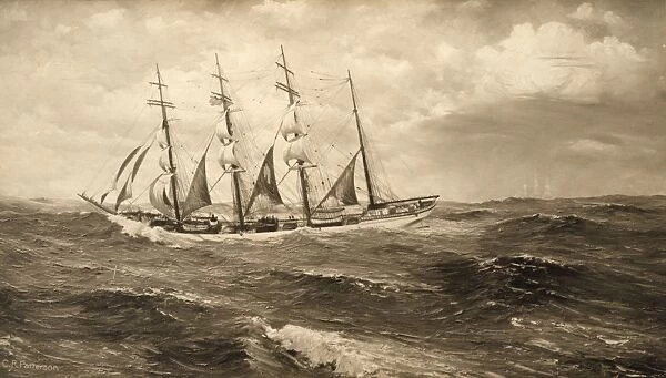 John Ena. Reproduction of painting showing ship John Ena at sea