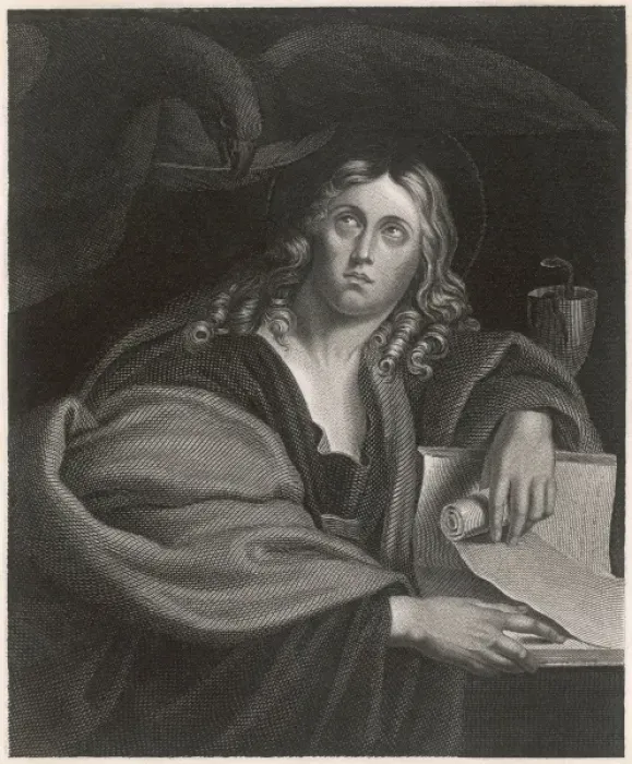 Framed Print : John Evangelist Writing Framed Print : John Evangelist Writing