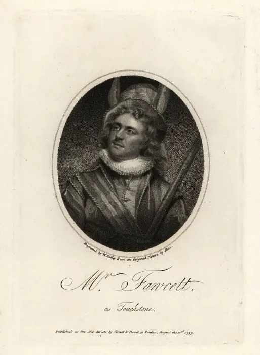 Framed Print : John Fawcett, in costume as the jester Touchstone in Shakespeare Framed Print : John Fawcett, in costume as the jester Touchstone in Shakespeare