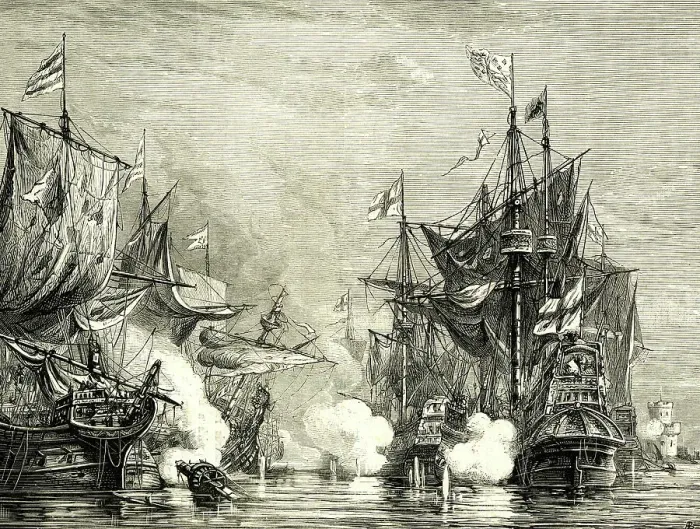 Framed Print : John Hawkins at the Battle of San Juan de Ulua Framed Print : John Hawkins at the Battle of San Juan de Ulua