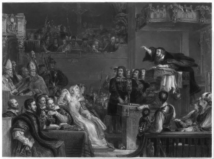 Framed Print : John Knox preaches before the Lords of the Congregation Date: 16th century Framed Print : John Knox preaches before the Lords of the Congregation Date: 16th century