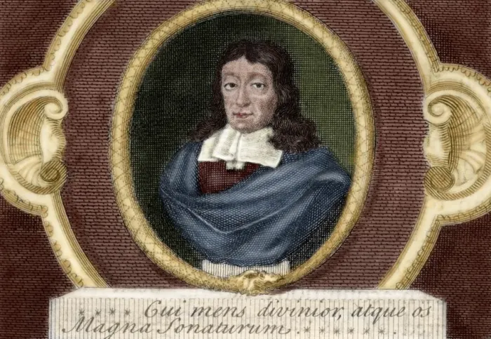 Framed Print : John Milton (1608-1674). British poet. Colored engraving Framed Print : John Milton (1608-1674). British poet. Colored engraving