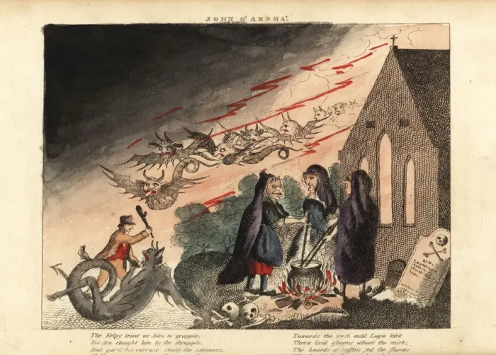 Framed Print : John o Arnha choking a monster