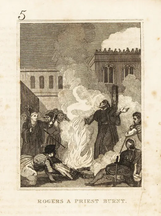 Framed Print : John Rogers burnt at the stake at Smithfield market, 1555 Framed Print : John Rogers burnt at the stake at Smithfield market, 1555