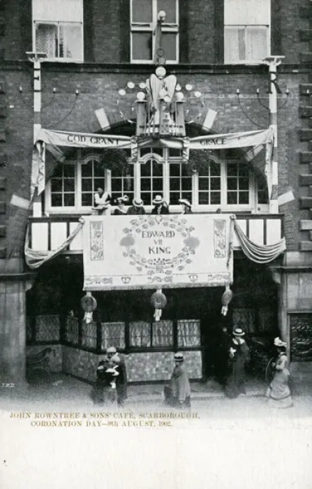 Framed Print : John Rowntree & Sons Cafe - Coronation Celebrations, Scarbor Framed Print : John Rowntree & Sons Cafe - Coronation Celebrations, Scarbor