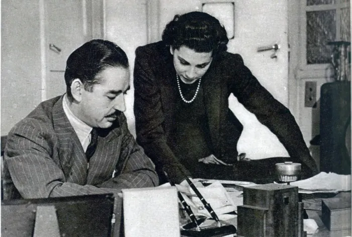 Framed Print : John Snagge and Elizabeth Cowell at the BBC Framed Print : John Snagge and Elizabeth Cowell at the BBC