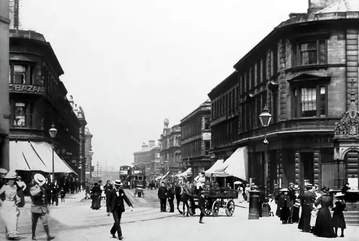 Framed Print : John Thomas Street, Huddersfield, early 1900s Framed Print : John Thomas Street, Huddersfield, early 1900s
