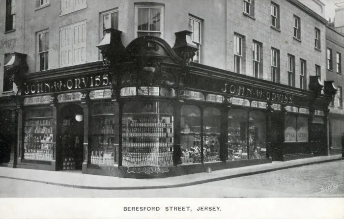 Framed Print : John W Orviss shop - Beresford Street, Jersey, Channel Is Framed Print : John W Orviss shop - Beresford Street, Jersey, Channel Is