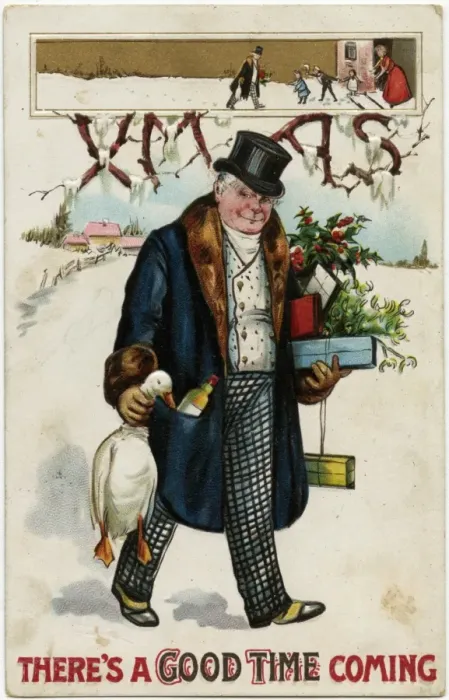 Framed Print : Jolly Gentleman heads home for Christmas with goodies Framed Print : Jolly Gentleman heads home for Christmas with goodies