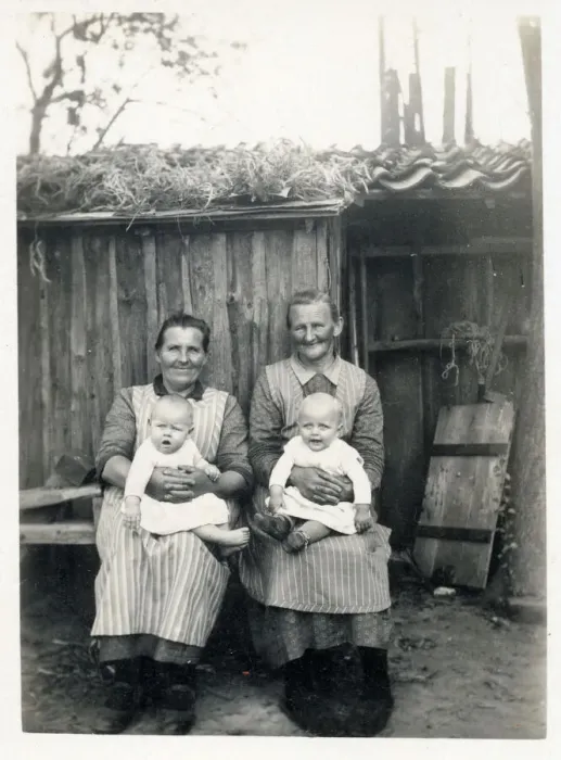 Framed Print : Two jolly Grandmothers with their Grandchildren Framed Print : Two jolly Grandmothers with their Grandchildren